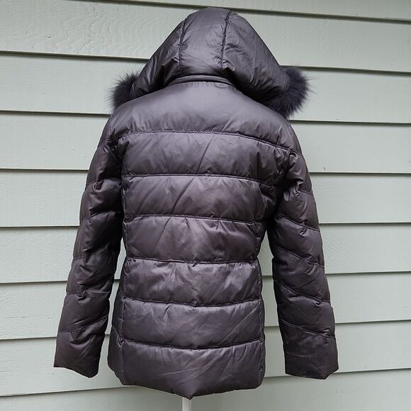 Company Ellen Tracy Fur Down Hooded Winter Coat Jacket - Picture 4 of 12
